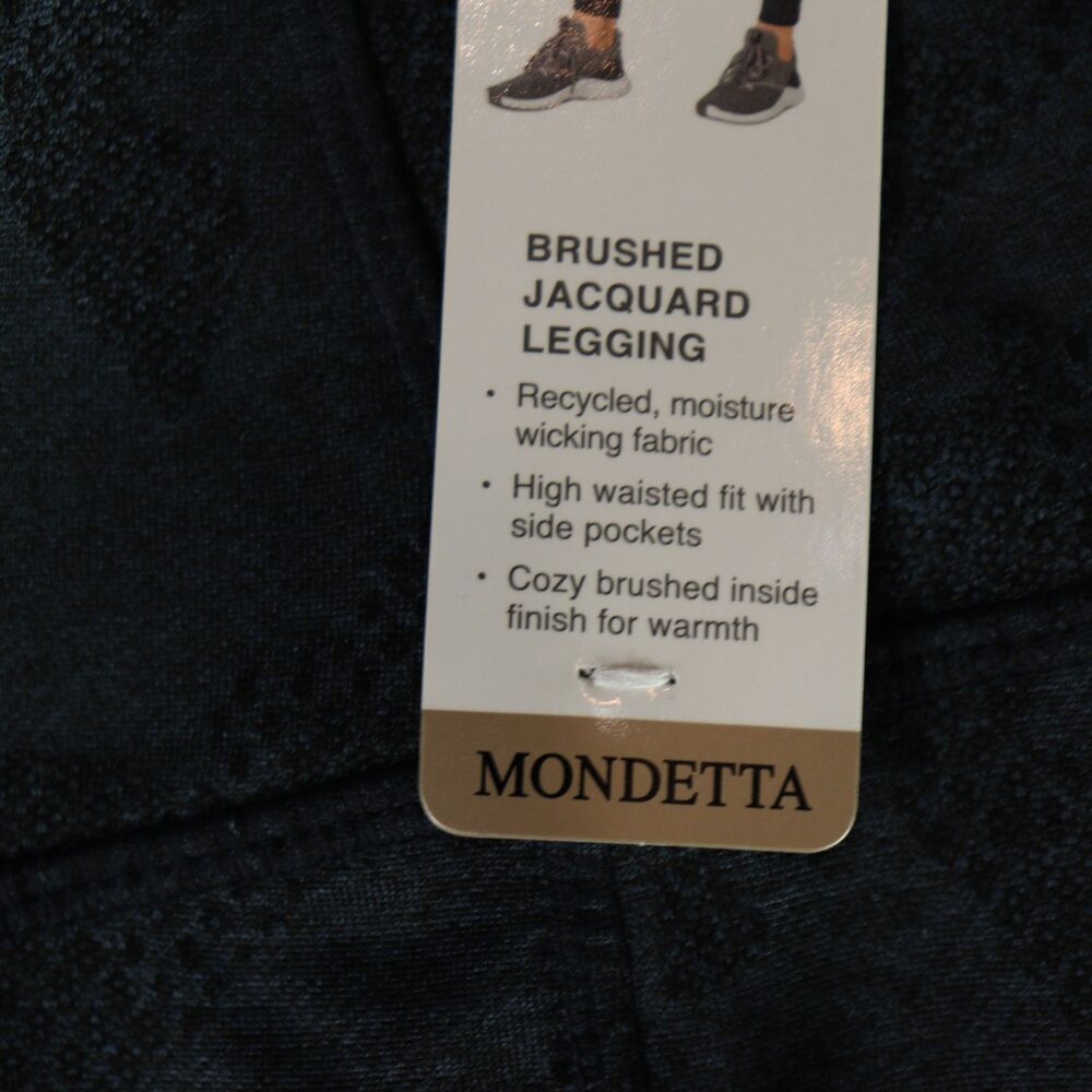 NWT Mondetta High Waisted 2 Pockets Brushed Jacquard Legging India Ink - Picture 6 of 8